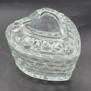Vintage Fostoria American HOMCO Heart Shaped Lead Crystal Candy/Trinket Dish